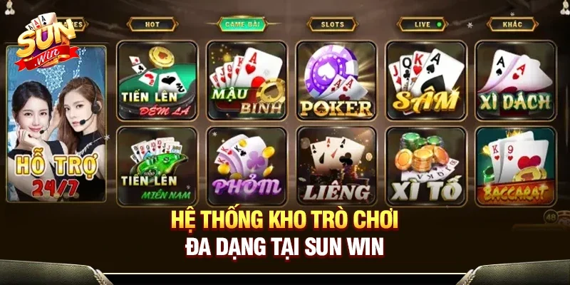 Hệ thống trò chơi đa dạng tại Sun Win